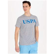 U.S. Polo Assn. GEARTIY023 Bisiklet Yaka Gri Melanj Erkek T-Shirt