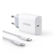 Ugreen 20 W PD Şarj Cihazı ve 1 m PD to Lightning iPhone Data Şarj Kablosu