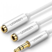 Ugreen 3.5 mm 2'li Beyaz Aux Kulaklık Çoklayıcı