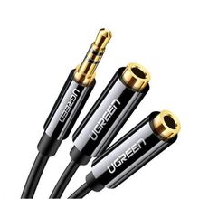 Ugreen 3.5 mm 2’li Siyah Aux Kulaklık Çoklayıcı