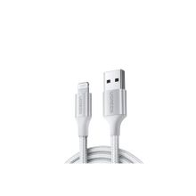 Ugreen 60163 2 mt Gümüş Lightning to USB-A Örgülü iPhone Hızlı Şarj Kablosu