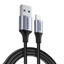Ugreen Siyah 2 m Lightning İphone Örgülü Data Ve Şarj Kablosu