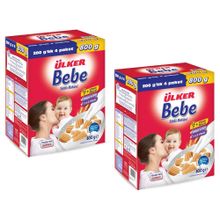 Ülker Bebe 12 Vitamin 7 Mineral 2x800 gr Sütlü Bebek Bisküvisi
