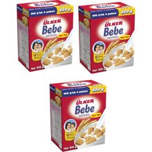 Ülker Bebe 12 Vitamin 7 Mineral 3x800 gr Sütlü Bebek Bisküvisi