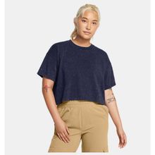 Under Armour 1389153-410 W Varsity Crop HW SS Mavi Antrenman Kadın T-Shirt