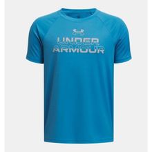 Under Armour Erkek Çocuk Ua Tech Split Wordmark Kısa Kollu T-Shirt 1383010-452 - 7 Yaş - Mavi-452