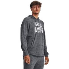 Under Armour UA Rival Terry Graphic HD Pitch Gray Full Heather White Erkek Sweatshirt