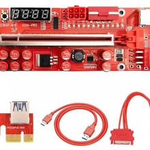 Unichrome PCI-E X16 Riser V014 Pro 3 Güç Girişli Sıcaklık ve Voltaj Göstergeli Ekran Kartı Yükseltici