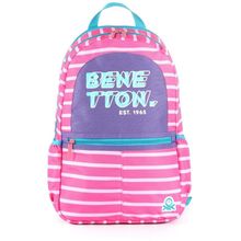 United Colors of Benetton 03752 Pembe Mor Çift Bölmeli Okul Çantası