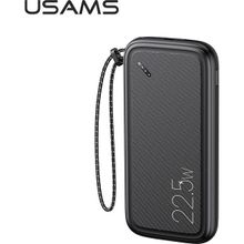 Usams CD151 10000 Mah Powerbank – 20W Hızlı Şarj, Dahili 3’lü Kablolu, Type-C & USB Çıkışlı, Ultra Ince - Siyah