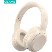USAMS YG23 Bluetooth 5.3 Kulak Üstü Kablosuz Kulaklık - Ipx5 , LED Pil Göstergeli - Bej