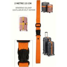 usin 2 METRE Turuncu Valiz Çanta Bavul Bagaj Valiz Birleştirme Bağlama Askısı Kemeri Kayışı Organizeri 2,5 cm EN