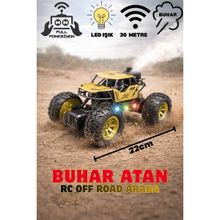 Uzaktan Kumandalı Full Fonksiyon Şarjlı LED Işıklı Buhar Atan Rc Off Road Rock Crawler Araba 22CM - Gold