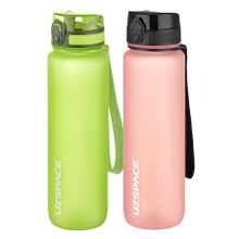 Uzspace 2'li 1000 ml Fiftyfifty Yeşil - Pudra Tritan Matara Seti