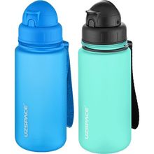 Uzspace 2'li Pipetli 400 ml Fiftyfifty Mavi Açık Mavi Tritan Matara Seti