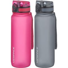 Uzspace 2'li Tritan 800 ml Fiftyfifty Gri - Pembe Matara Seti