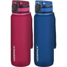 Uzspace 2'li Tritan 800 ml Fiftyfifty Lacivert - Kırmızı Matara Seti