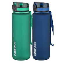 Uzspace 2'li Tritan 800 ml Fiftyfifty Lacivert Koyu Yeşil Matara Seti