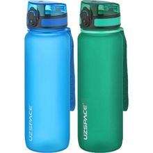Uzspace 2'li Tritan 800 ml Fiftyfifty Mavi - Yeşil Matara Seti