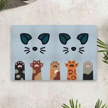 Vagonik Water Food 50x70 cm Mavi Kedi Köpek İç ve Dış Kapı Mama Paspası