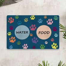 Vagonik Water Food 50x70 cm Turkuaz Kedi Köpek İç ve Dış Kapı Mama Paspası