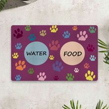 Vagonik Water Food Dijital Baskılı 50x70 cm Fuşya Kedi Köpek İç ve Dış Kapı Mama Paspası