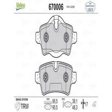 Valeo 670006 Arka Fren Balatası