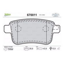 Valeo 670011 Arka Fren Balatası