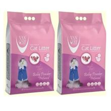 Vancat 2x10 kg Bebek Pudrası Kokulu İnce Taneli Kedi Kumu