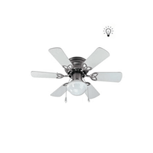 Vanti KCF278 60W 30 inç Ahşap Beyaz 6 Kanatlı Lambalı Avizeli İpli Tavan Vantilatörü