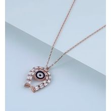 Vaoov 925 Ayar Baget Taşlı Nazar Gümüş Kolye