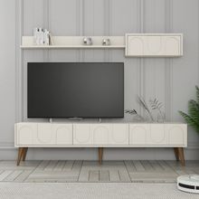Variant Krem Ceviz Lyon Duvar Raflı Tv Ünitesi