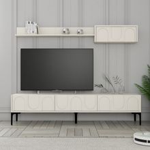 Variant Krem Siyah Lyon Duvar Raflı Tv Ünitesi