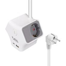 Vea VE-G903YC 3'lü Usb+ Type-C Girişli Anahtarlı 1.5 mt Grup Priz