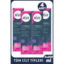 Veet Professional Tüm Ciltler 4x200 ml Tüy Dökücü Krem