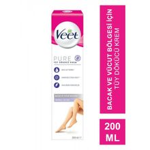 Veet Pure Tüy Dökücü Krem 200 ml Hassas Ciltler için Bacak ve Vücut Bölgesi