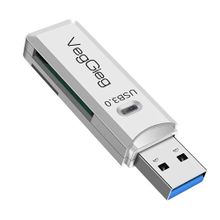 Veggieg USB 2.0 Beyaz SD ve Micro SD Hafıza Kart Okuyucu