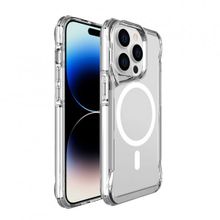 Vendas iPhone 15 Pro Door Serisi Magsafe Destekli Darbe Direçli Elektroplated Şeffaf T-Max Cep Telefonu Kılıfı