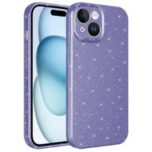 Vendas iPhone 15 Uyumlu Koton Serisi Kamera Korumalı Simli Lüks Silikon Kılıf