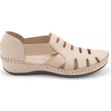 Venüs 18791395 Bej Deri Lastikli Comfort Delikli Kadın Sandalet