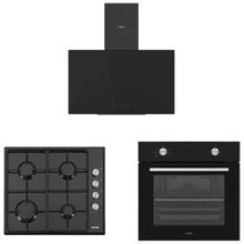 Vestel AF-4661 YS - AO-6004 YS-DG - AD-63340 S Siyah 3'lü Ankastre Set