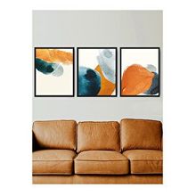 Vetro Design Turuncu ve Mavi 30x40 cm Siyah Çerçeveli Tablo