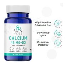 Vet's Plus Calcium Kedi ve Köpekler İçin 75'li Kalsiyum Tablet