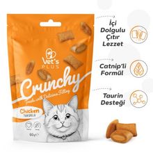 Vet's Plus Crunchy İçi Dolgulu Tavuklu Catnipli 60 gr Kedi Ödül Bisküvisi