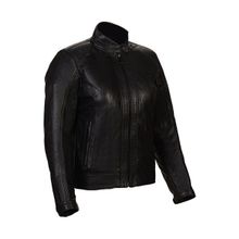 Vexo Moto Siyah Deri Kadın Mont