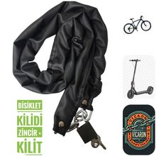 Vi Caro (1204) Bisiklet Kilidi Kask kilidi scooter kilidi 100 cm siyah