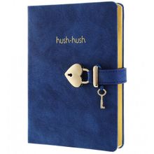 Victoria's Journals 1331 Hush Hush Kilitli 13x18 cm 80 gr 160 Yaprak Çizgili Mavi Defter