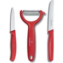 Victorinox Kırmızı Soyucu ve Bıçak Seti