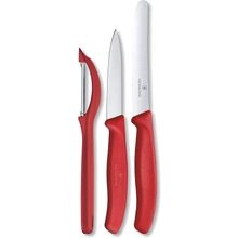 Victorinox Swiss Classic Kırmızı 3 Parça Soyma Bıçak Seti