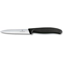 Victorinox Tırtıklı Sivri Siyah 10 cm Soyma Bıçağı